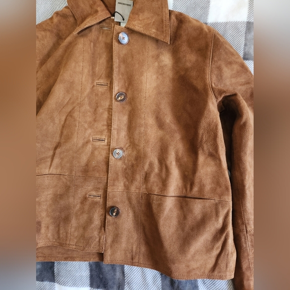 Zadig & Voltaire Lessa Suede Jacket In Cognac Genuine Leather Nwt - Picture 14 of 16